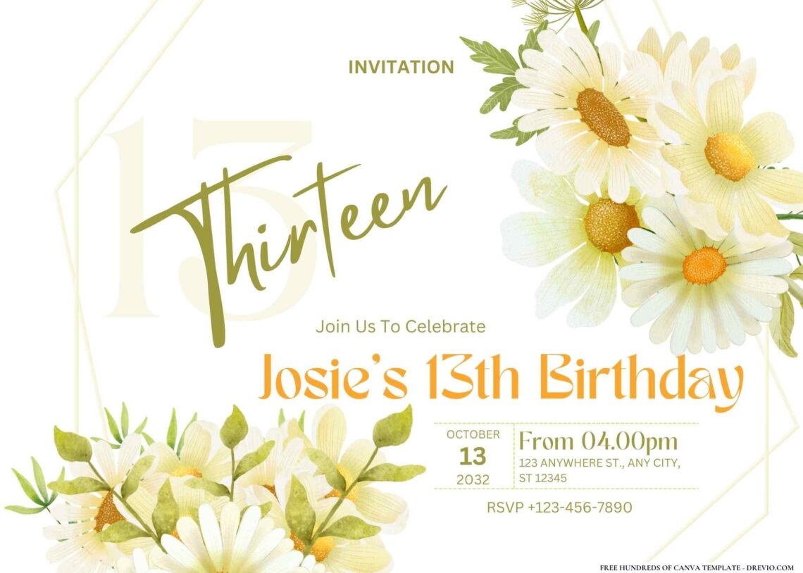 FREE Editable Spring Fling Birthday Invitation