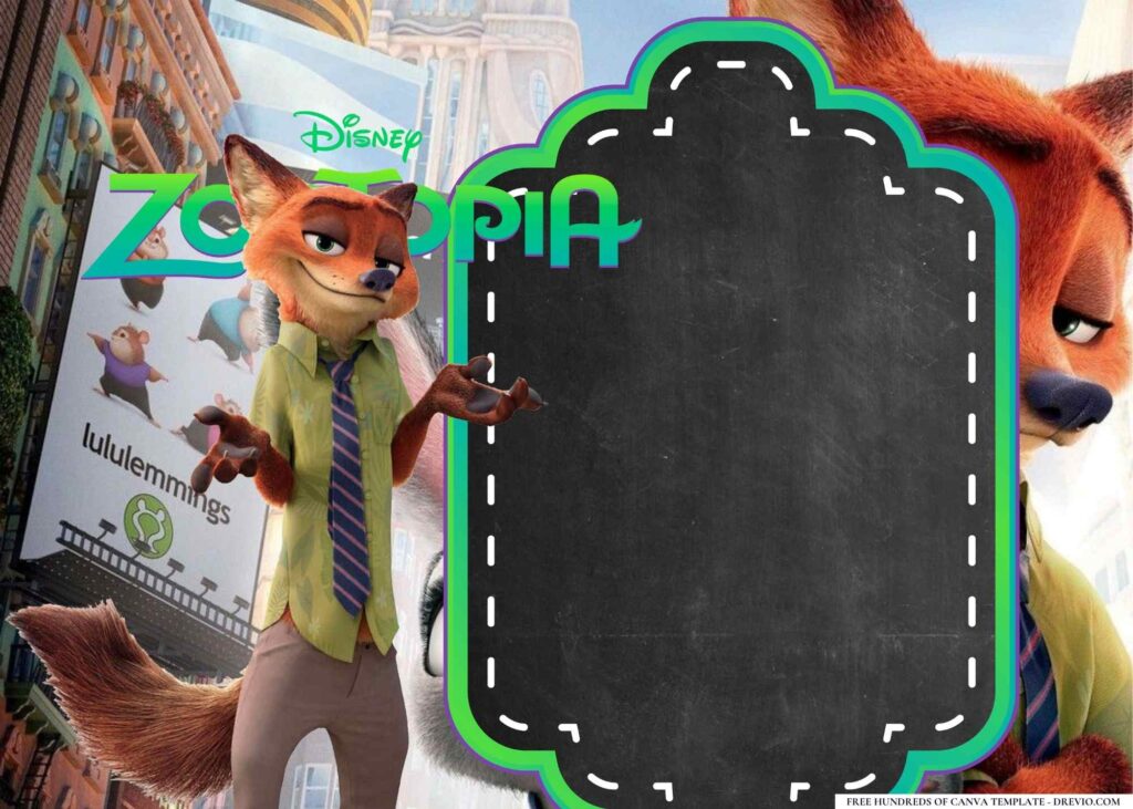 Invitation Template of 14+ Zootopia Birthday Invitation Templates 6