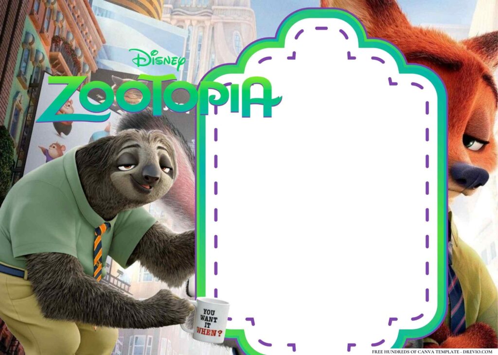 Invitation Template of 14+ Zootopia Birthday Invitation Templates 7