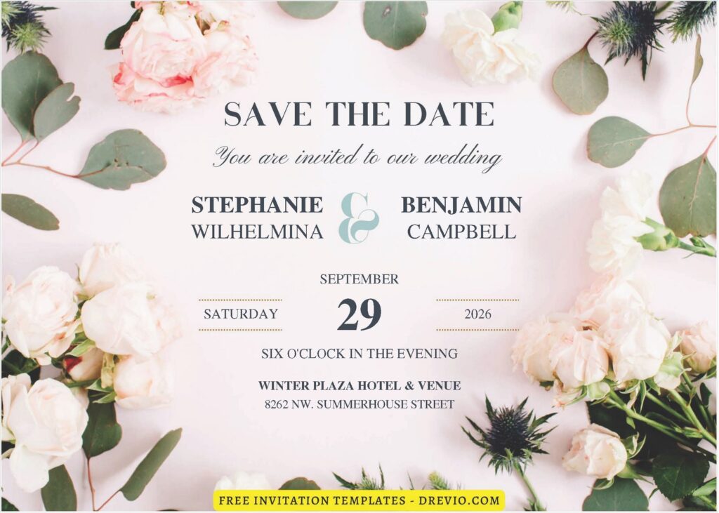 (Free Editable PDF) Bold & Carefree Floral Wedding Invitation Templates J
