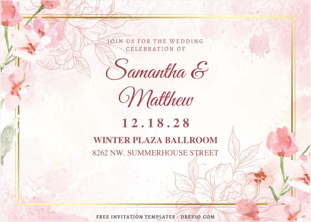 Invitation Template of (Free Editable PDF) Celestial Cherry Blossom Wedding Invitation Templates 1