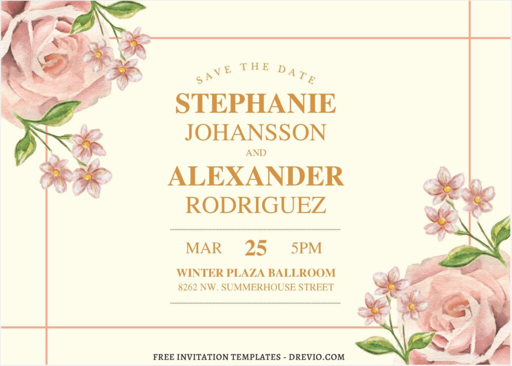 Invitation Template of (Free Editable PDF) Watercolor Daffodils Wedding Invitation Templates 3