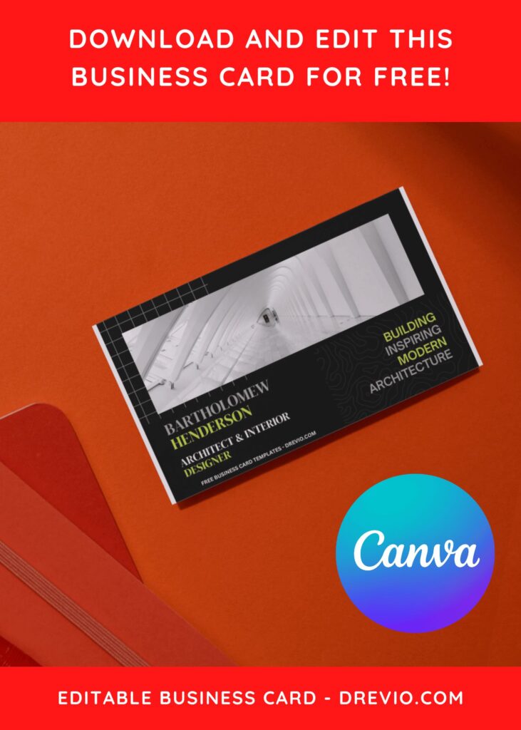 10+ Sleek Minimalist Architecture Canva Business Card Templates H