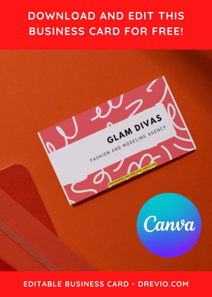 10+ Abstract Cursive Lines Canva Business Card Templates H