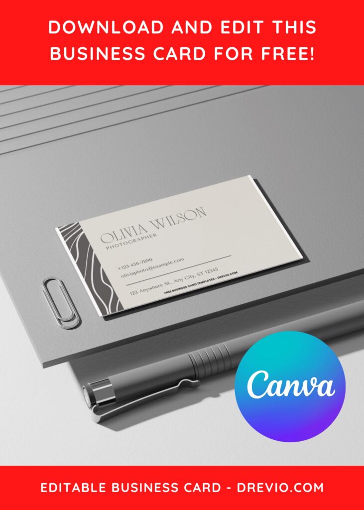 10+ Monochrome Photography Canva Business Card Templates I