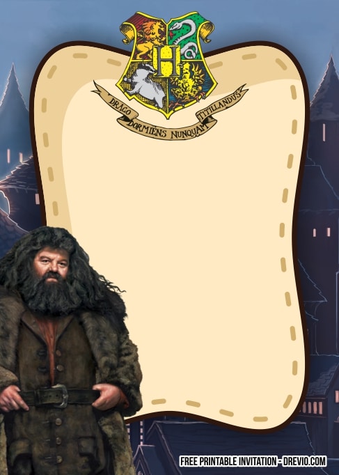 FREE Editable Hogwarts Birthday Invitation