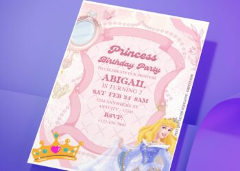 (Free Editable PDF) Disney Aurora Birthday Invitation Templates H