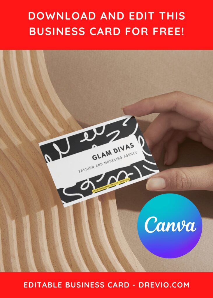 10+ Abstract Cursive Lines Canva Business Card Templates J