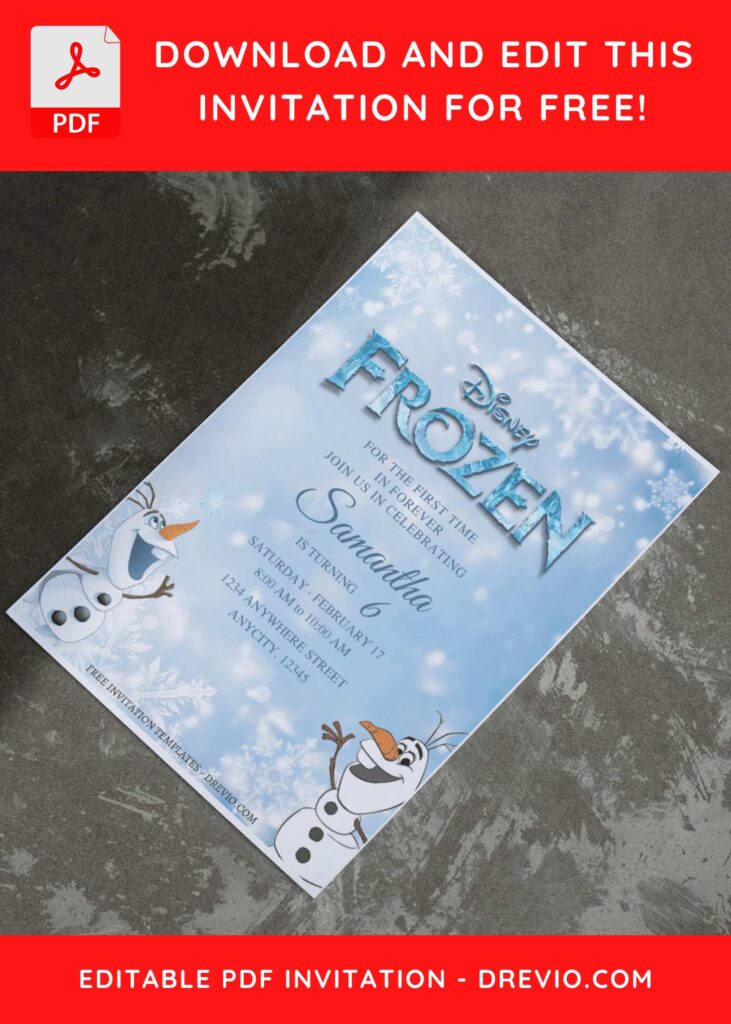 (Free Editable PDF) Magical Winter Wonderland Frozen Birthday Invitation Templates I