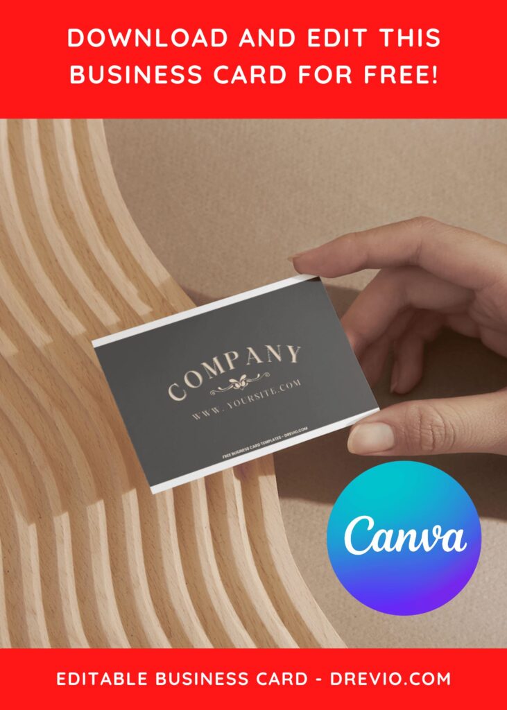 10+ Classic Vintage Retro Style Typography Canva Business Card Templates J