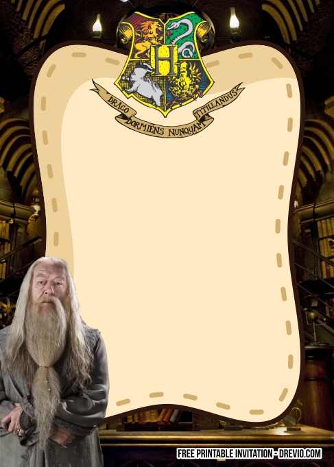 FREE Editable Hogwarts Birthday Invitation