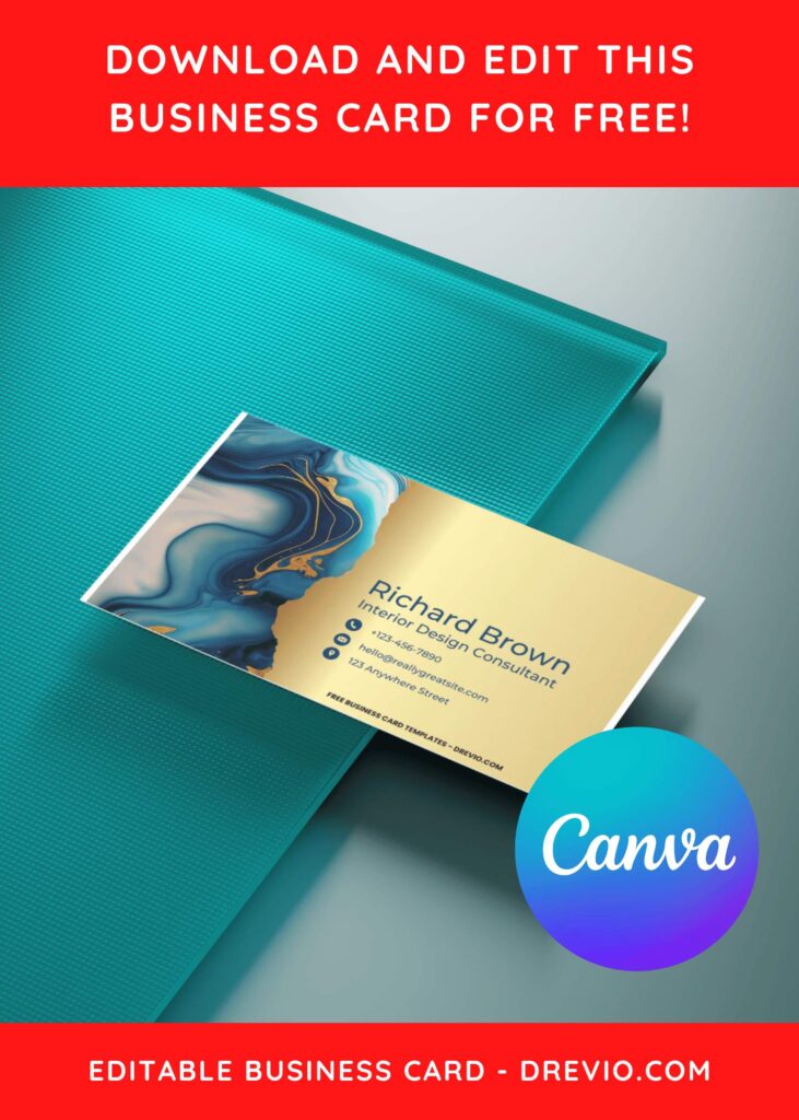 10+ Sleek Marble Canva Business Card Templates H