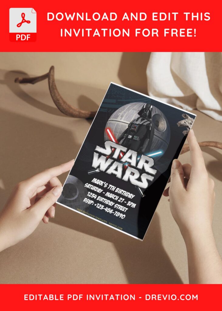(Free Editable PDF) Star Wars Legacy Birthday Invitation Templates A