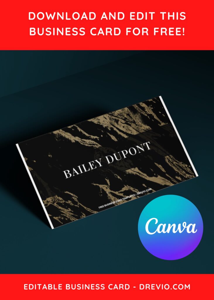 10+ Timeless Elegance Gold Marble Canva Business Card Templates H