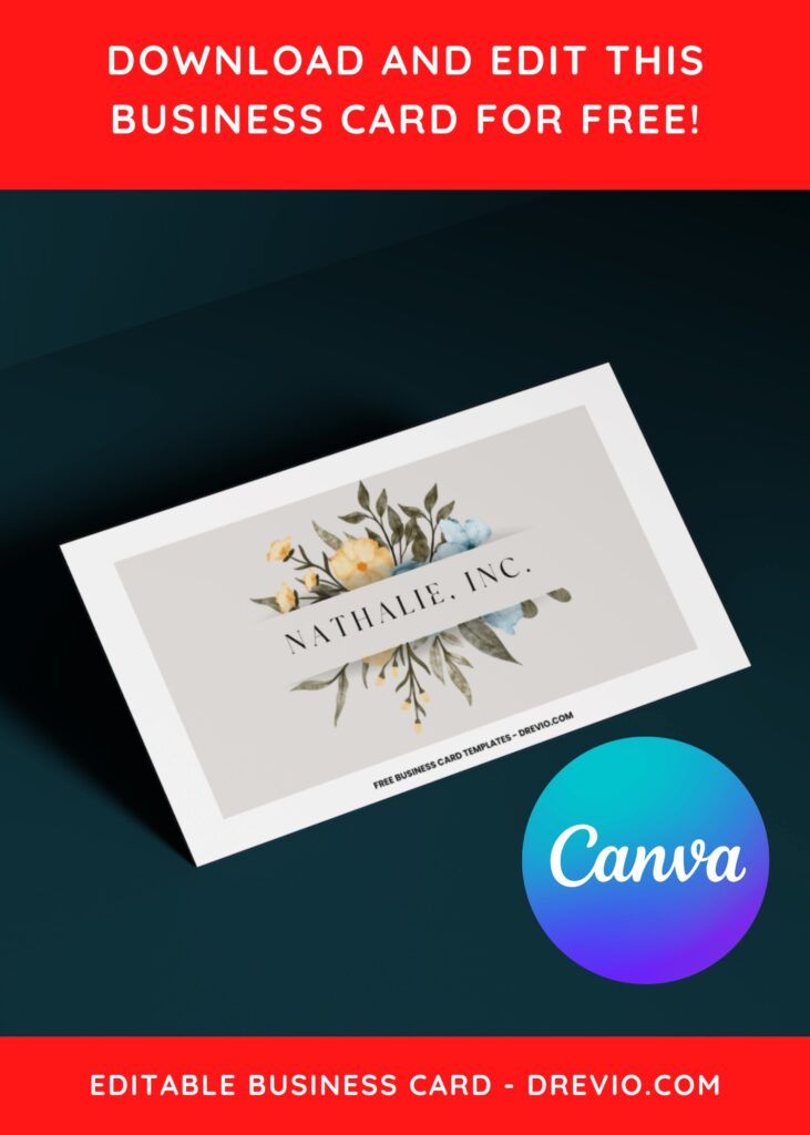 10+ Stylish Tulip Floral Canva Business Card Templates C