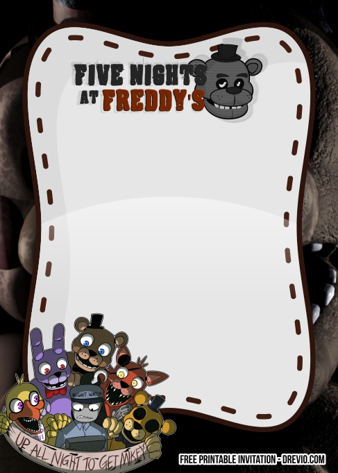 Five Nights at Freddy’s Birthday Invitation