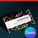 10+ Abstract Cursive Lines Canva Business Card Templates B