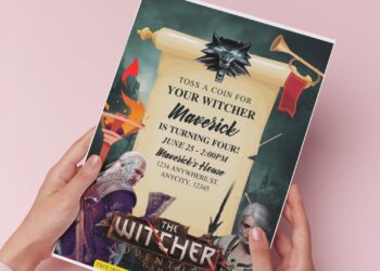 (Free Editable PDF) The Witcher Birthday Invitation Templates B