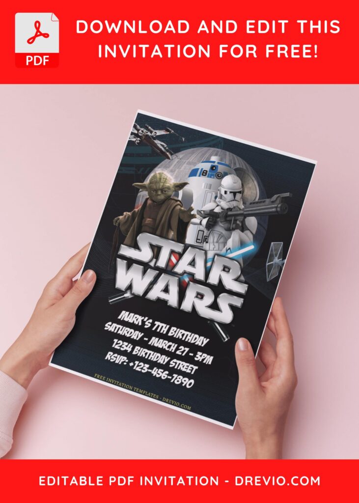(Free Editable PDF) Star Wars Legacy Birthday Invitation Templates B