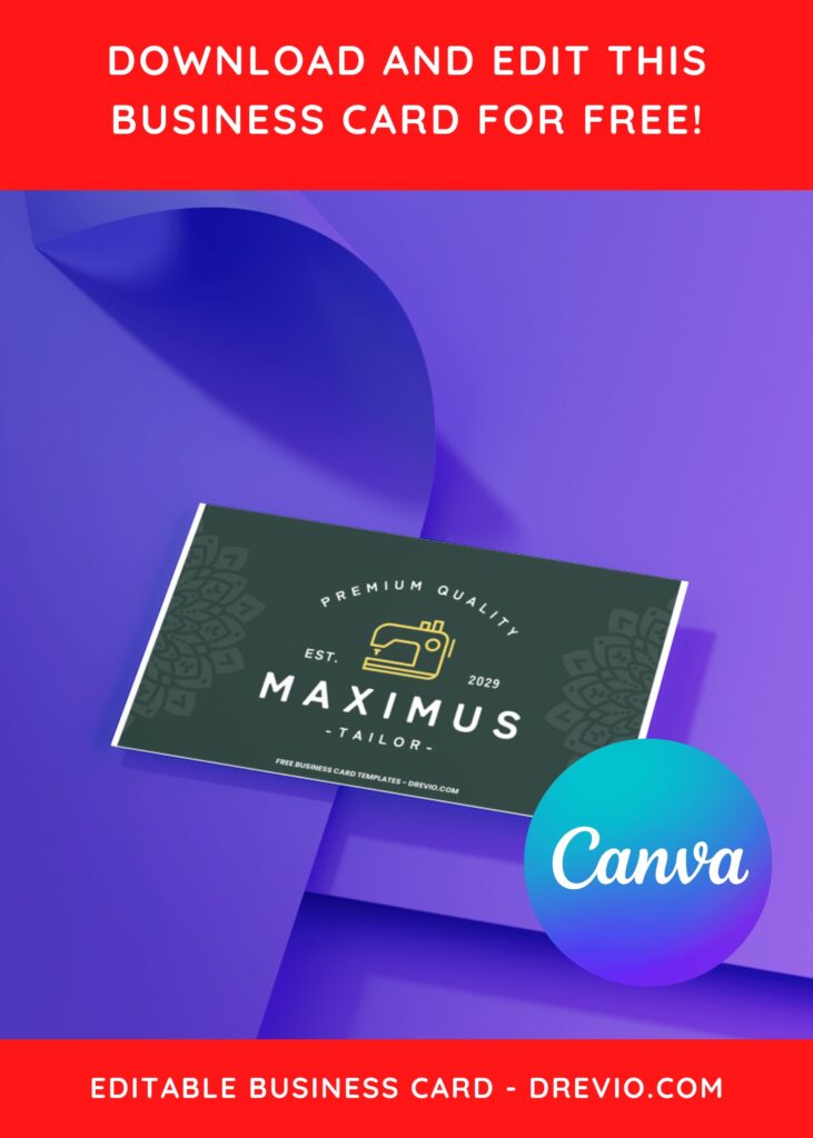10+ Classy Tailor Canva Business Card Templates F