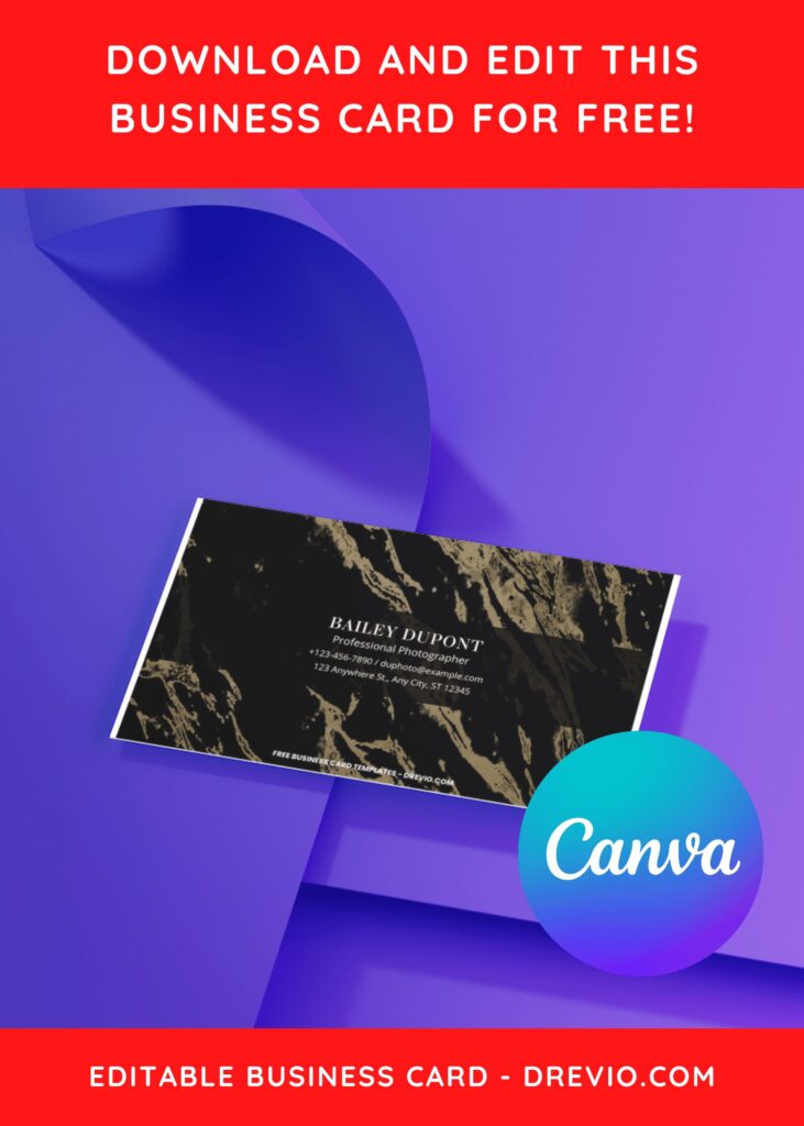 10+ Timeless Elegance Gold Marble Canva Business Card Templates I