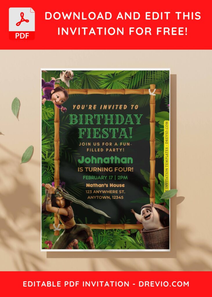 Invitation Template of (Free Editable PDF) Raya and The Last Dragon Birthday Invitation 4