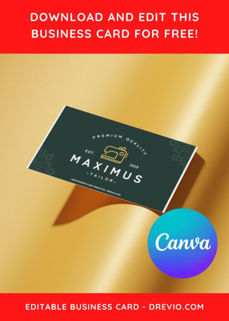 10+ Classy Tailor Canva Business Card Templates G