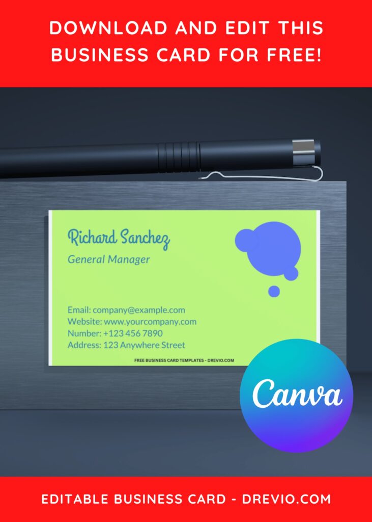 10+ Bright Neon Two Tone Canva Business Card Templates H
