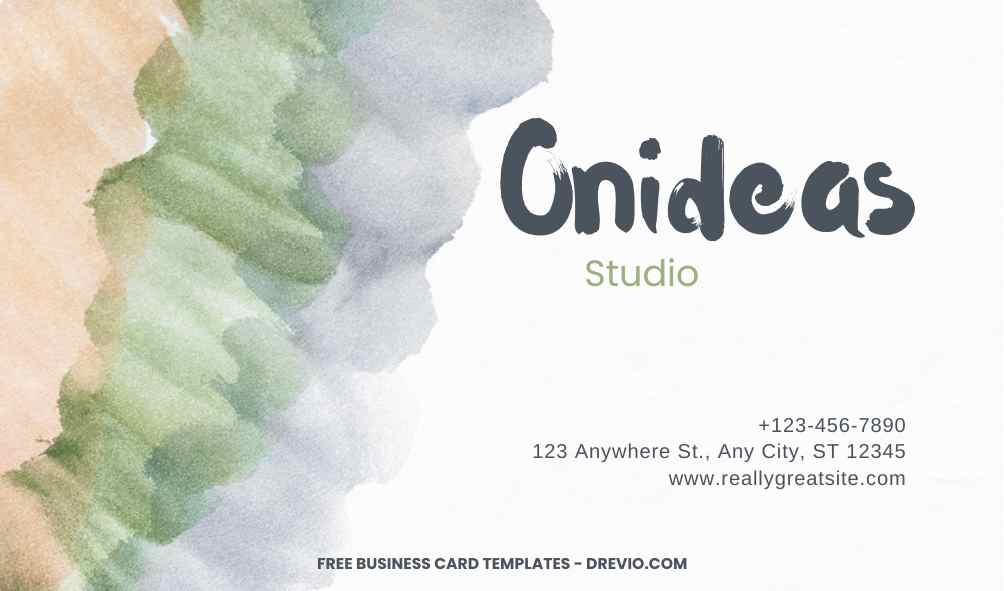 FREE Editable Abstract Brushstroke Business Card