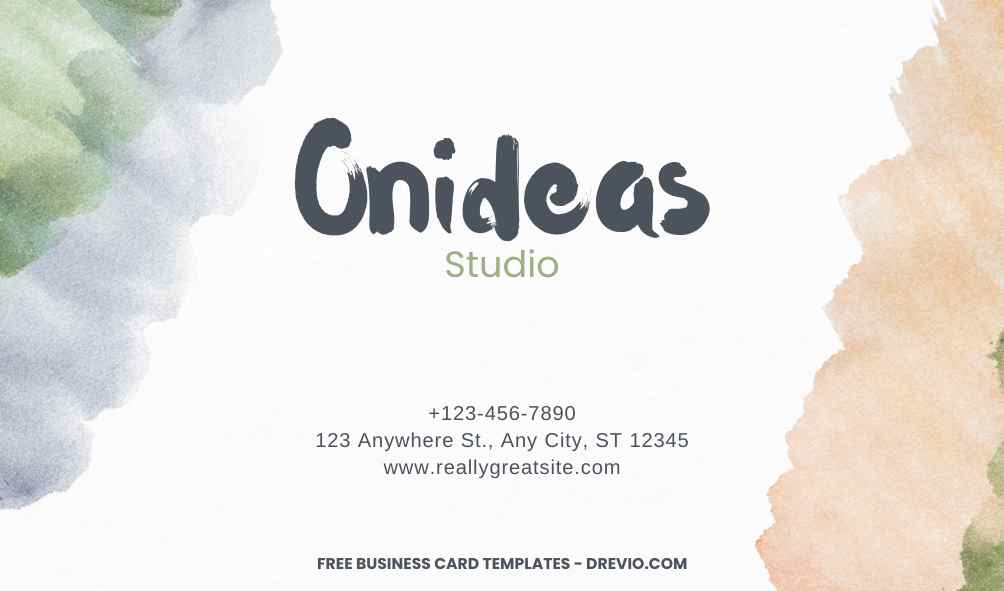 FREE Editable Abstract Brushstroke Business Card