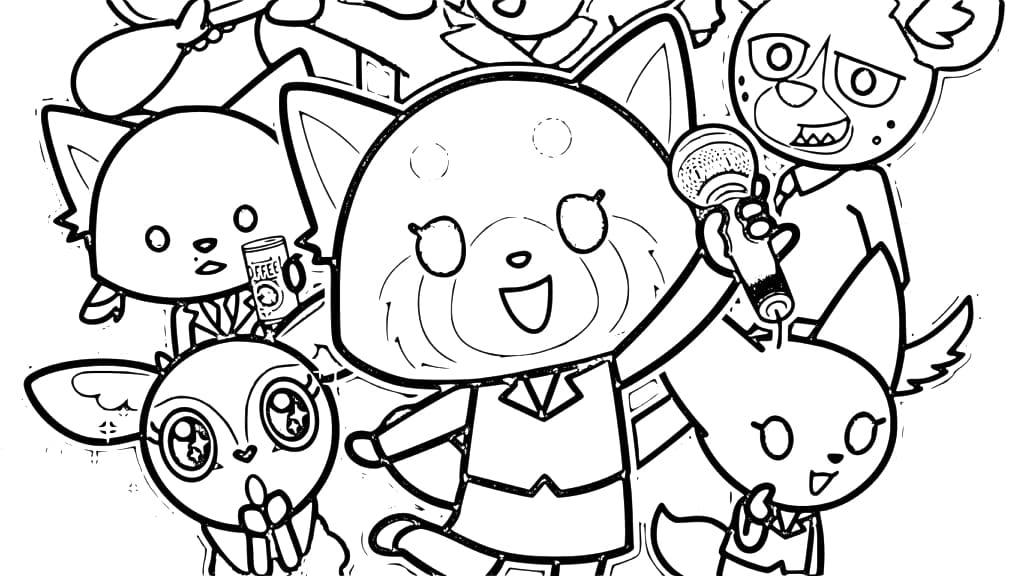 Aggretsuko Coloring Page