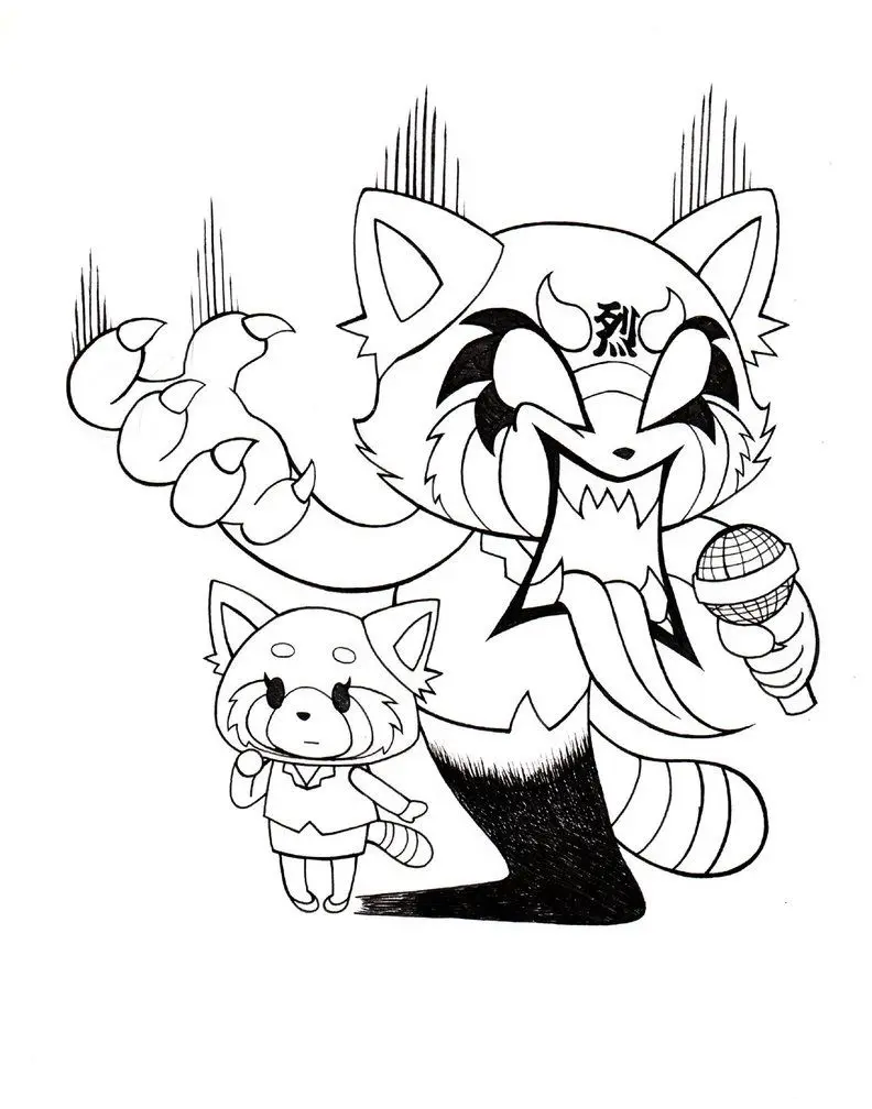 Aggretsuko Coloring Page