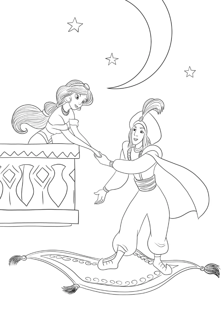 princess jasmine aladdin coloring pages