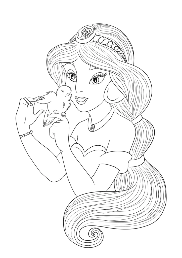 princess jasmine aladdin coloring pages