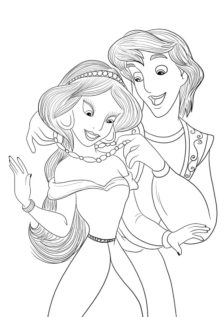 princess jasmine aladdin coloring pages