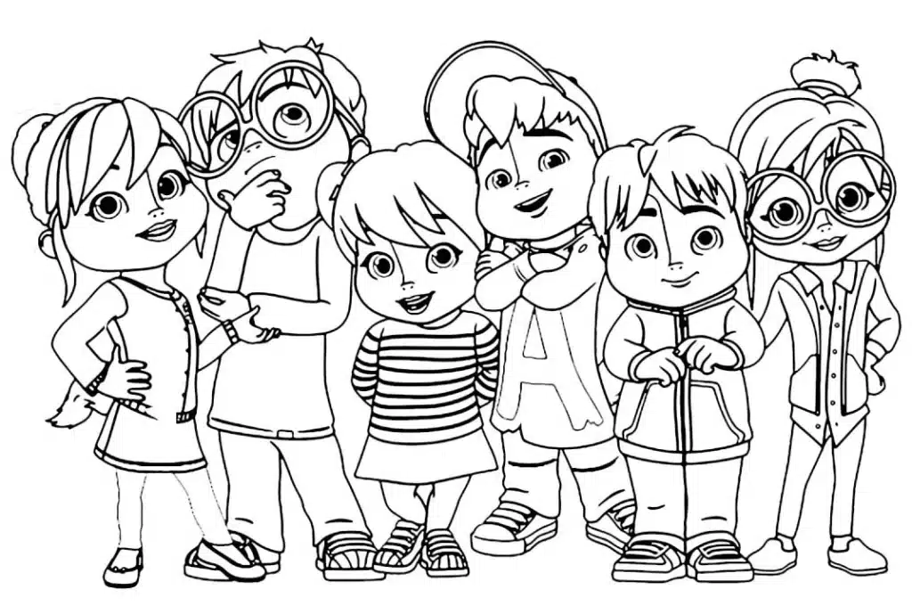 Alvin and the Chipmunks Coloring Page