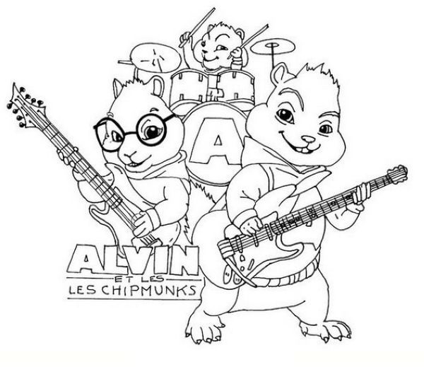 Alvin and the Chipmunks Coloring Page