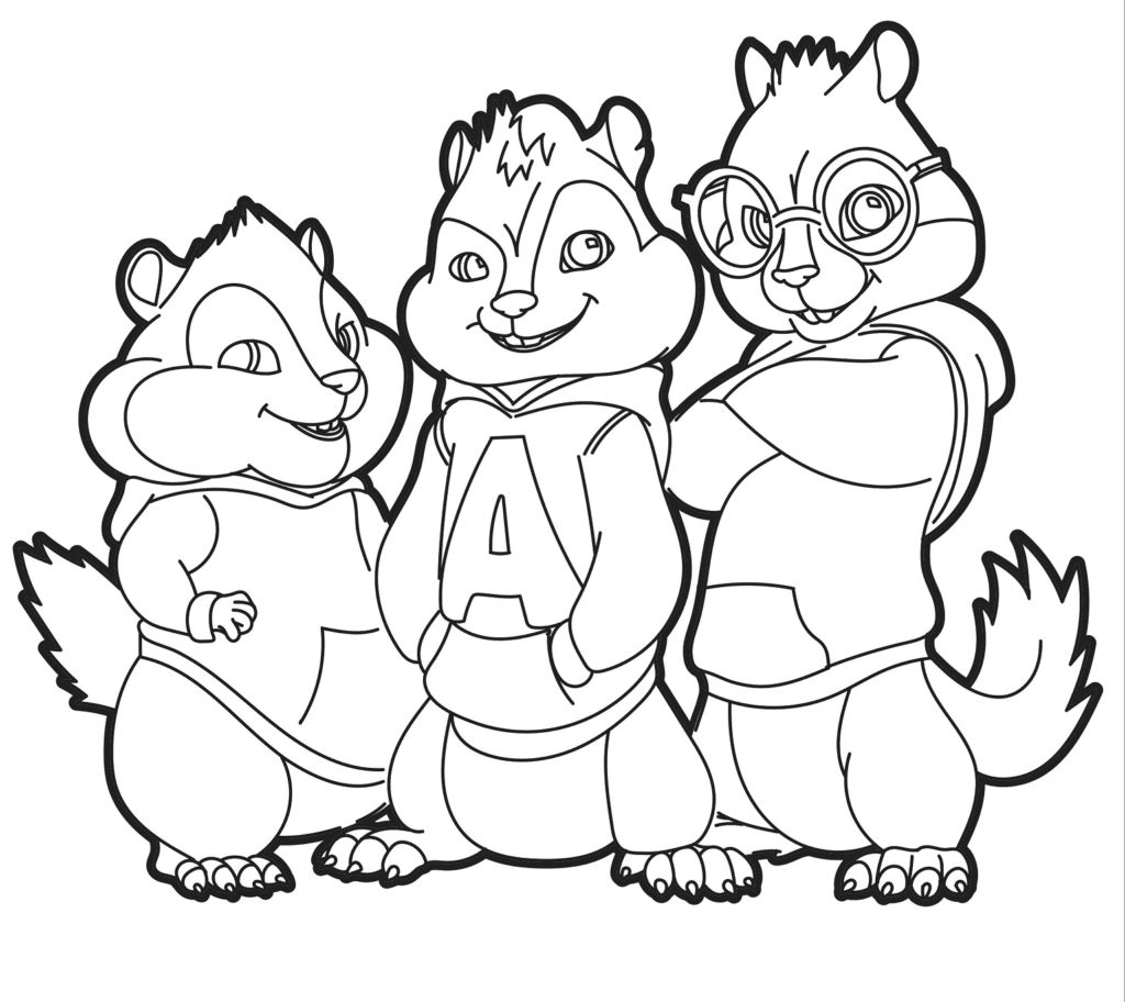 Alvin and the Chipmunks Coloring Page