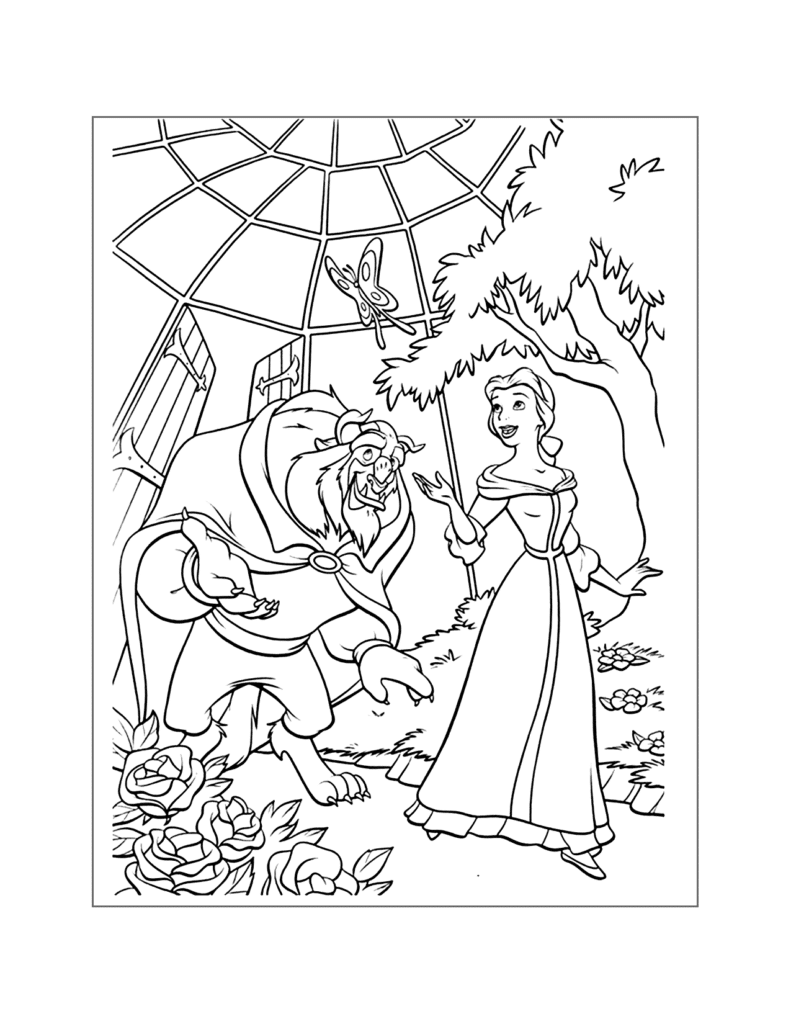 Beauty and The Beast Coloring Page