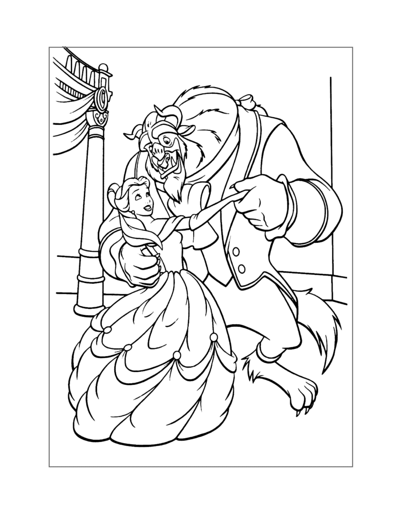 Beauty and The Beast Coloring Page