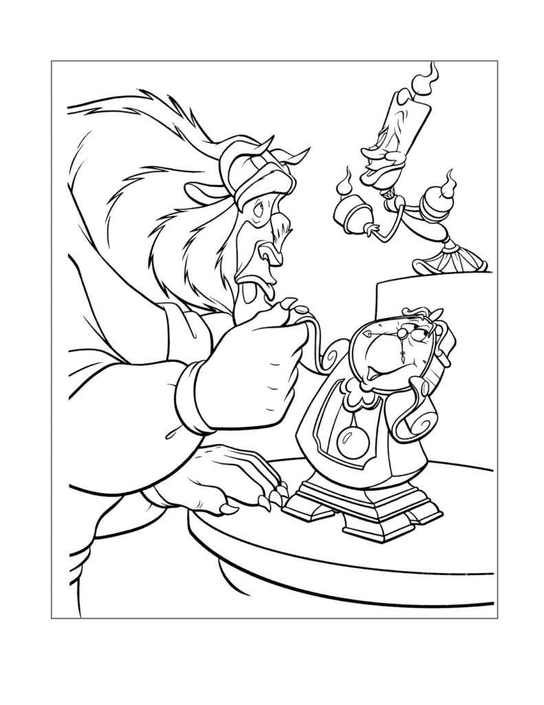 Beauty and The Beast Coloring Page