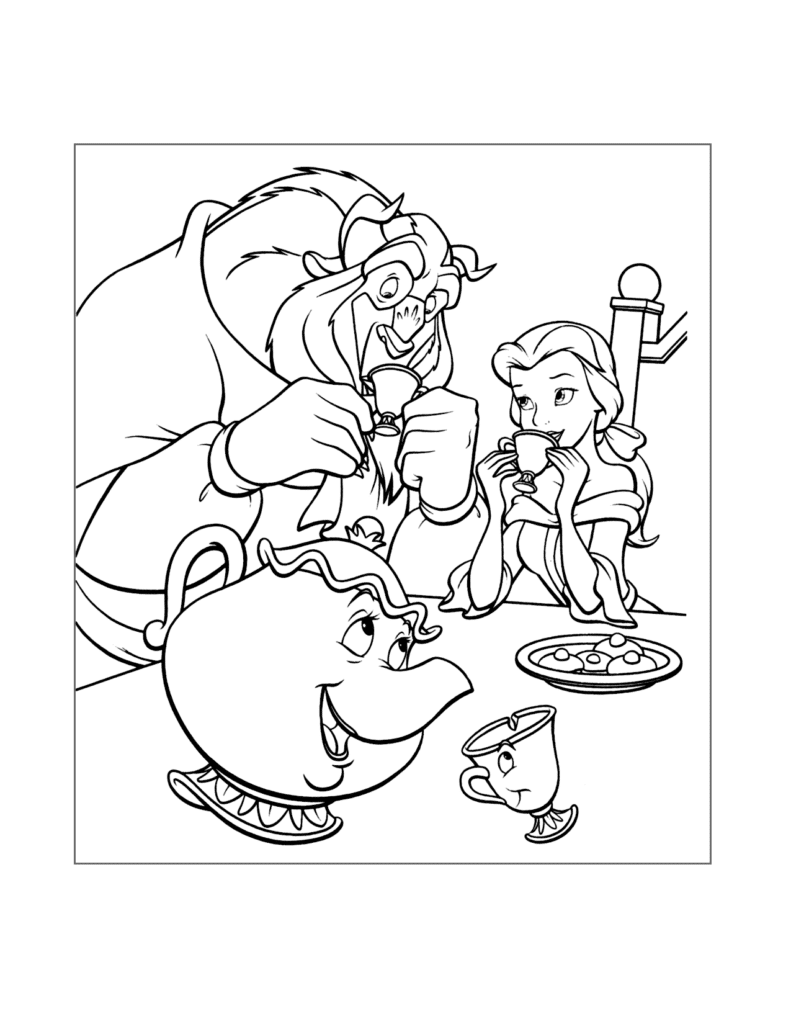 Beauty and The Beast Coloring Page