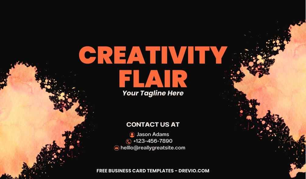 FREE Editable Black And Orange Business Card Design Template