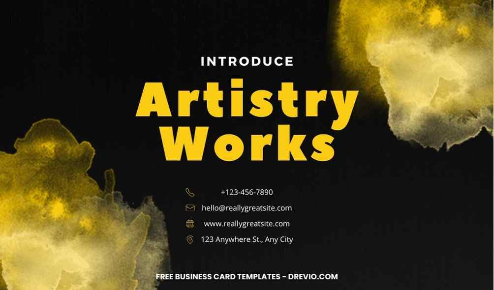 FREE Editable Black And Yellow Business Card