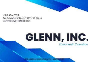 FREE Editable Blue Modern Business Card Professional Template