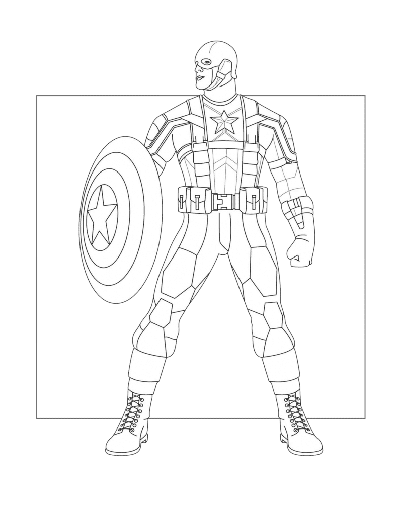 Captain America Coloring Page