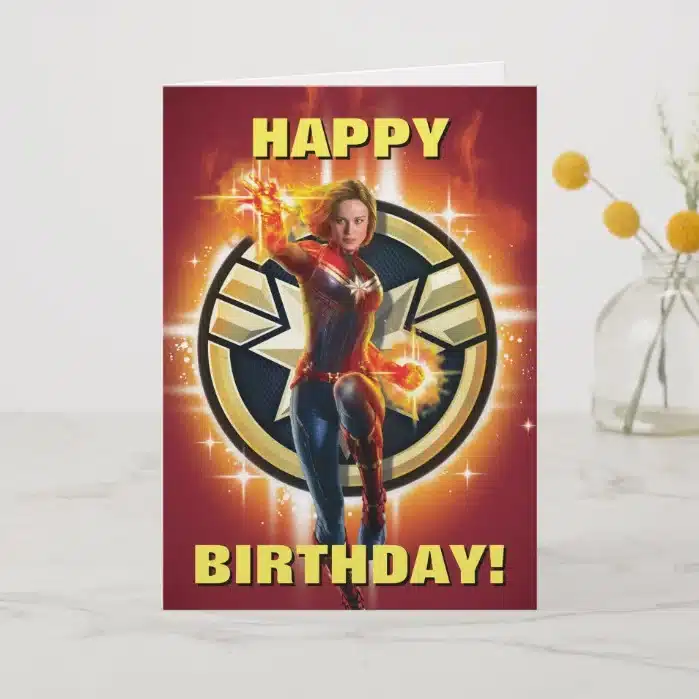 Captain Marvel Birthday Party Invitations