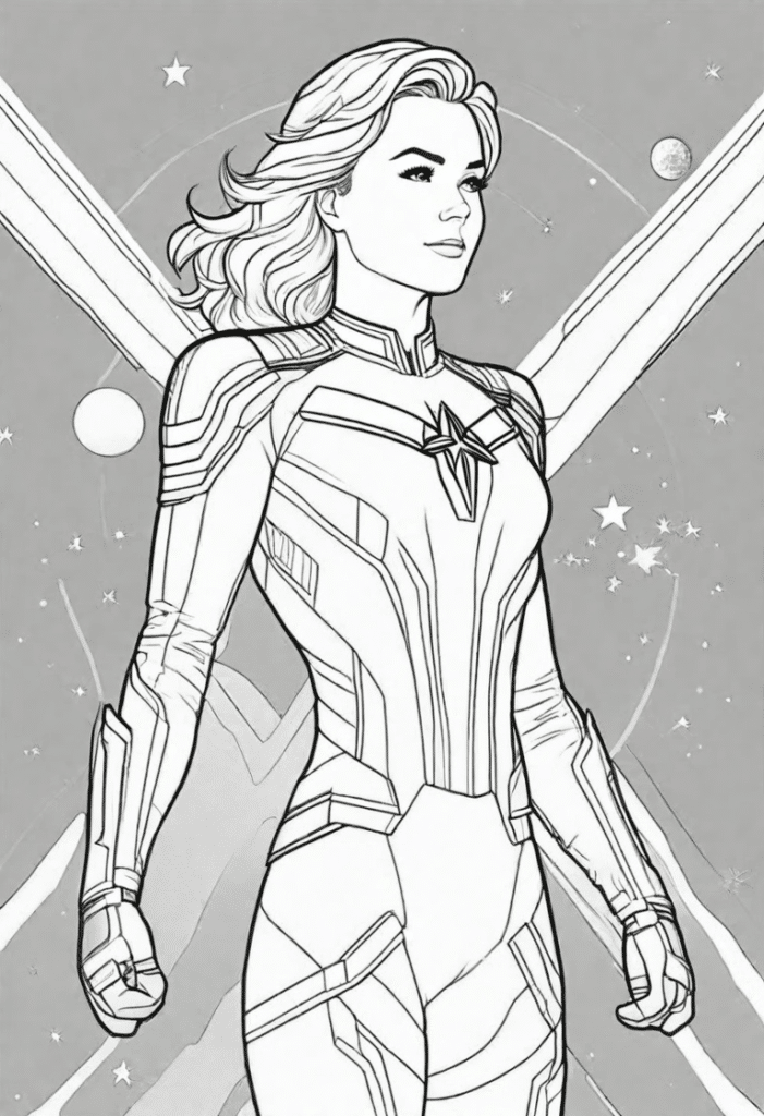 Captain Marvel Coloring Page