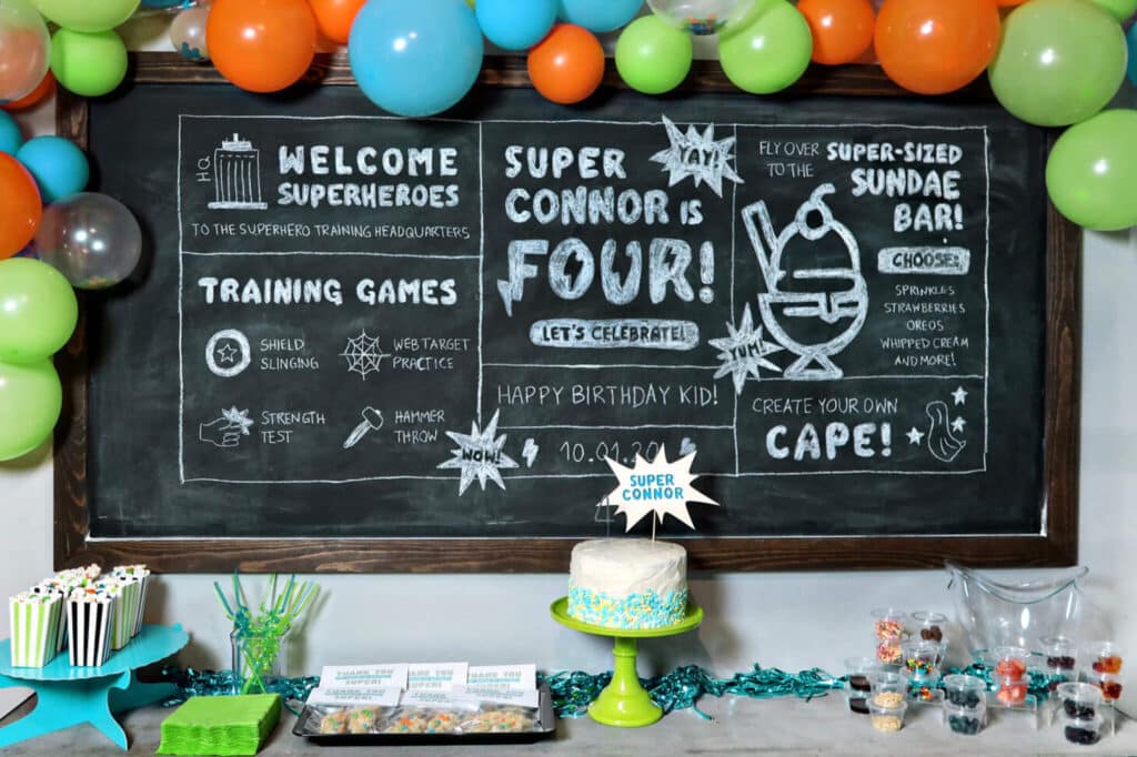 Chalk Zone Birthday Party Decor