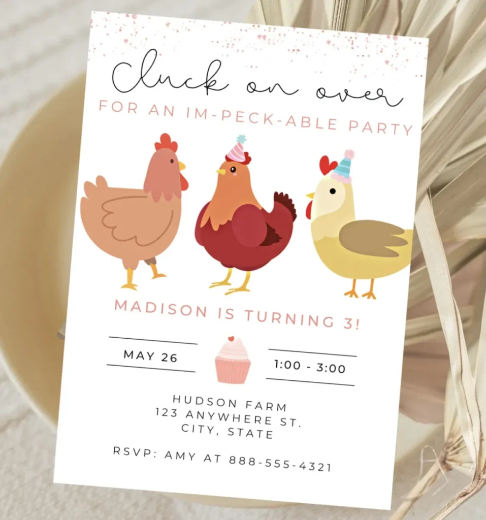 Chicken Run Birthday Invitations